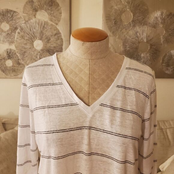 Eileen Fisher Striped Organic Linen Tunic - Picture 3 of 10